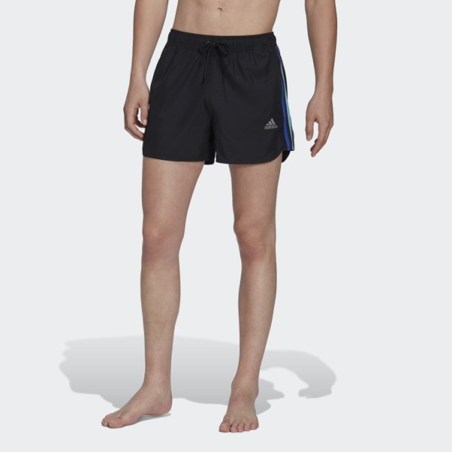 Black Adidas Very Short Length Retro Split Swim Shorts