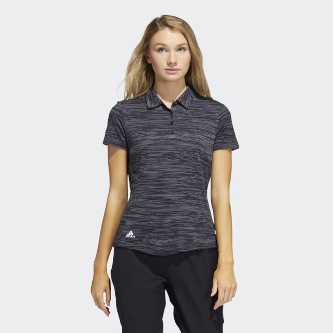 Adidas Space-Dyed Short Sleeve Polo Shirt Black