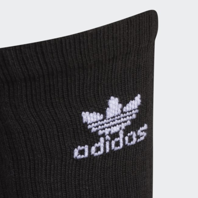 Adidas Black White Trefoil Crew Socks 6 Pairs
