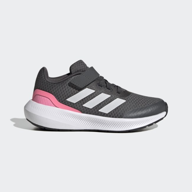 Grey Adidas RunFalcon 3.0 Elastic Lace Top Strap Shoes