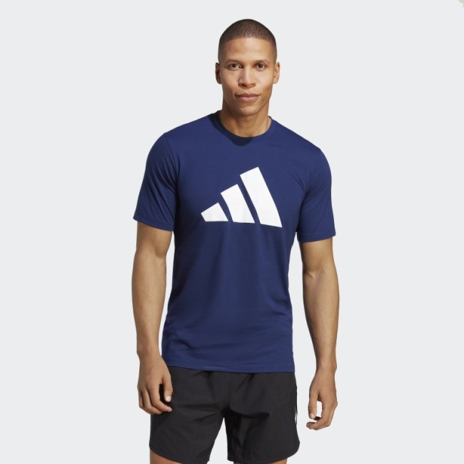 Adidas Train Essentials Feelready Logo Training Tee Dark Blue
