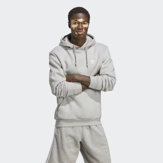 Medium Grey Trefoil Essentials Hoodie Adidas