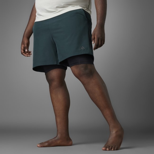Green Authentic Balance Yoga 2-in-1 Shorts Adidas