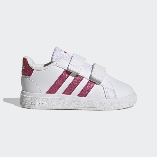 Adidas Grand Court Lifestyle Hook and Loop Shoes Real Magenta