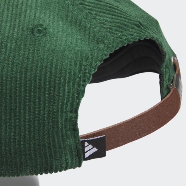 Corduroy Leather Five-Panel Rope Hat Dark Green Adidas