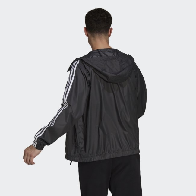 Adidas Black BSC 3-Stripes Wind Jacket