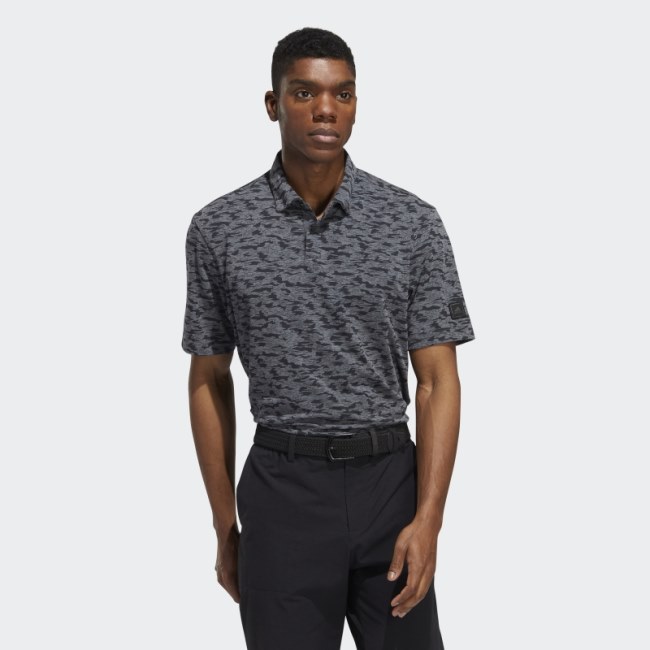 Black Adidas Go-To Camo-Print Polo Shirt