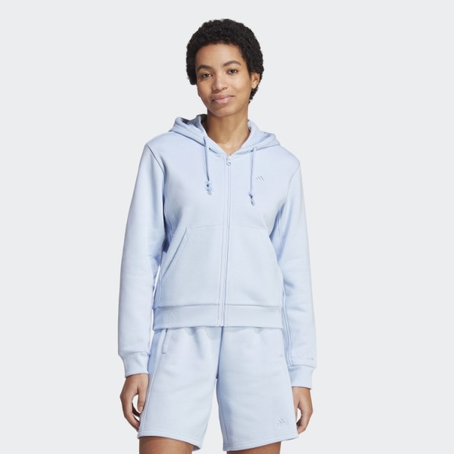 Adidas ALL SZN Fleece Full-Zip Hoodie Blue Dawn