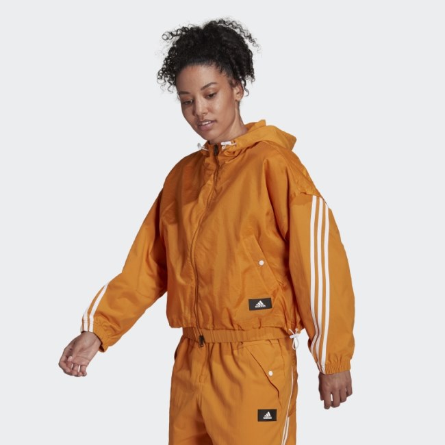Focus Orange Hot Adidas Sportswear Future Icons 3-Stripes Woven Hooded Track Top