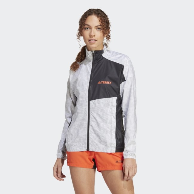 Fashion Adidas Terrex Trail Running Windbreaker Grey