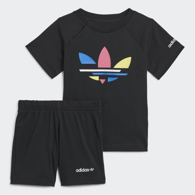 Adicolor Shorts and Tee Set Adidas Black