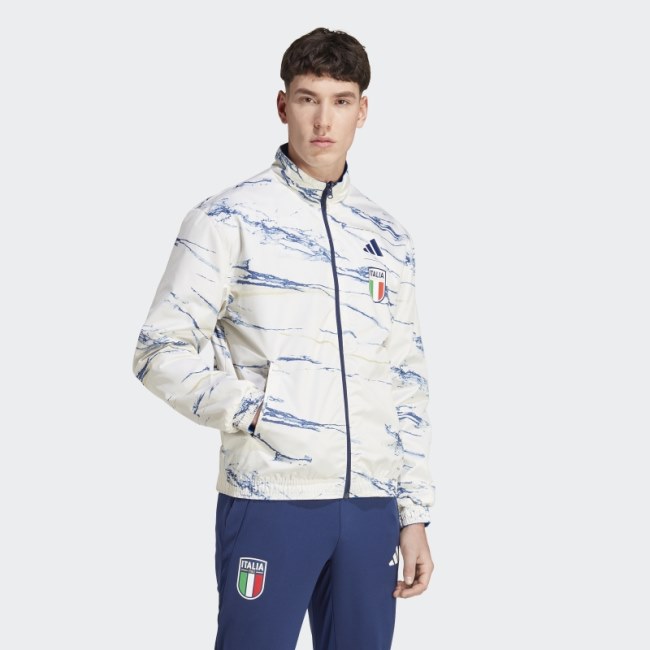 Blue Adidas Italy Anthem Reversible Jacket