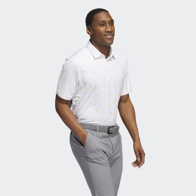 White Adidas Ultimate365 Allover Print Polo Shirt