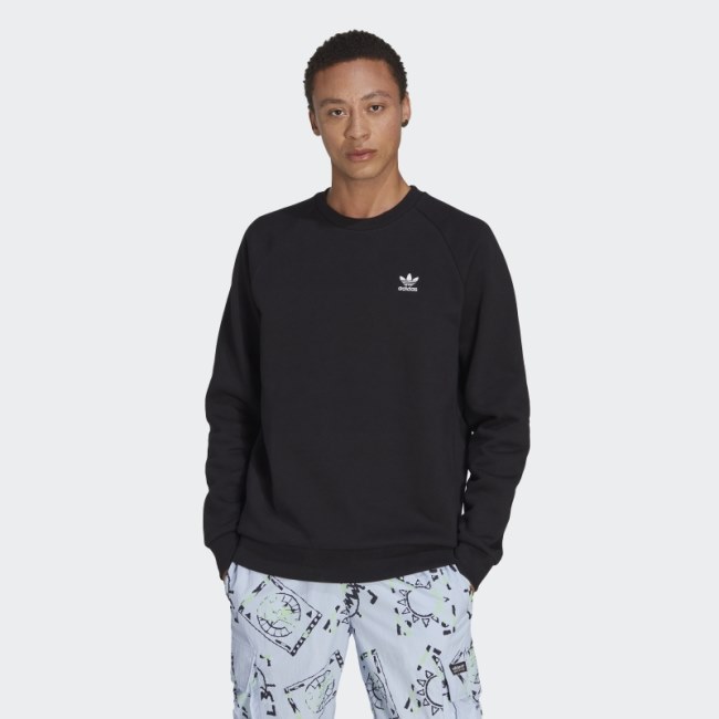 Trefoil Essentials Crewneck Sweatshirt Black Adidas