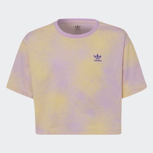 Adidas Lilac Graphic Print Cropped Tee