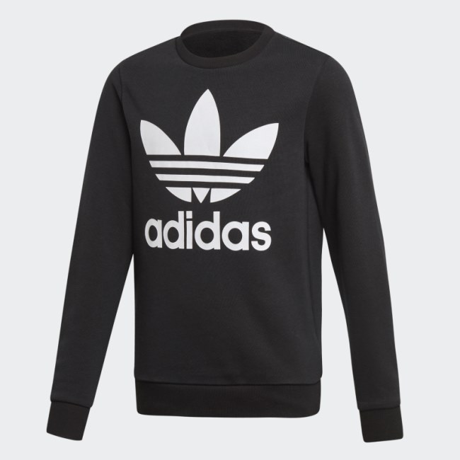 Black Adidas Trefoil Crew Sweatshirt
