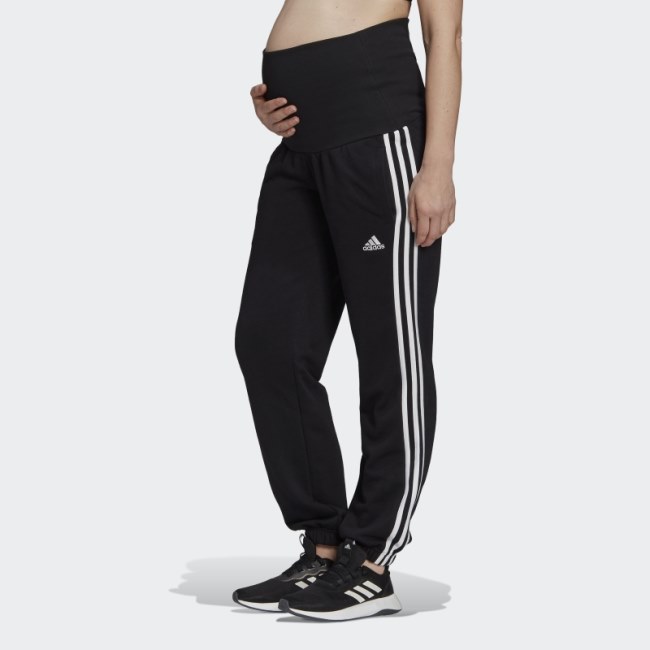 Essentials Cotton 3-Stripes Pants (Maternity) Black Adidas