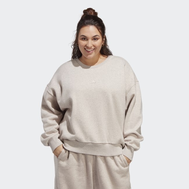 Taupe Mel Adidas ALL SZN Fleece Sweatshirt (Plus Size)