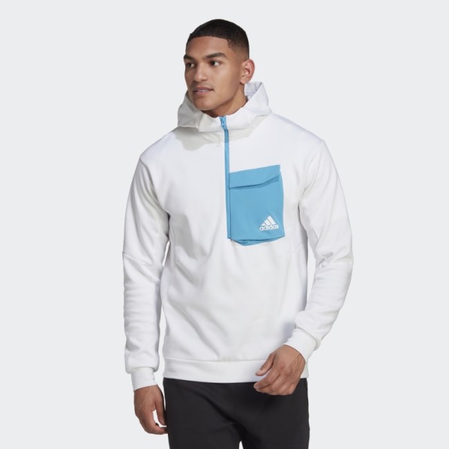 Adidas White Designed for Gameday Hoodie