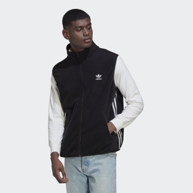 Black Adidas Adicolor 3-Stripes Fleece Vest