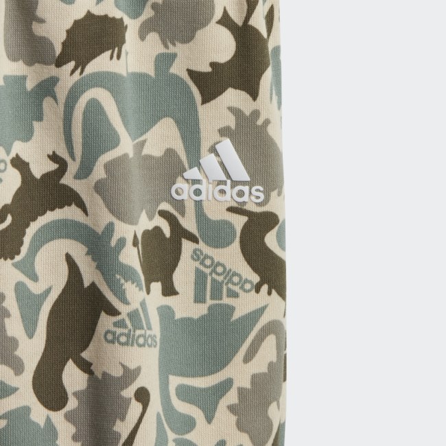 Adidas Sand Dino Camo Allover Print French Terry Jogger Set