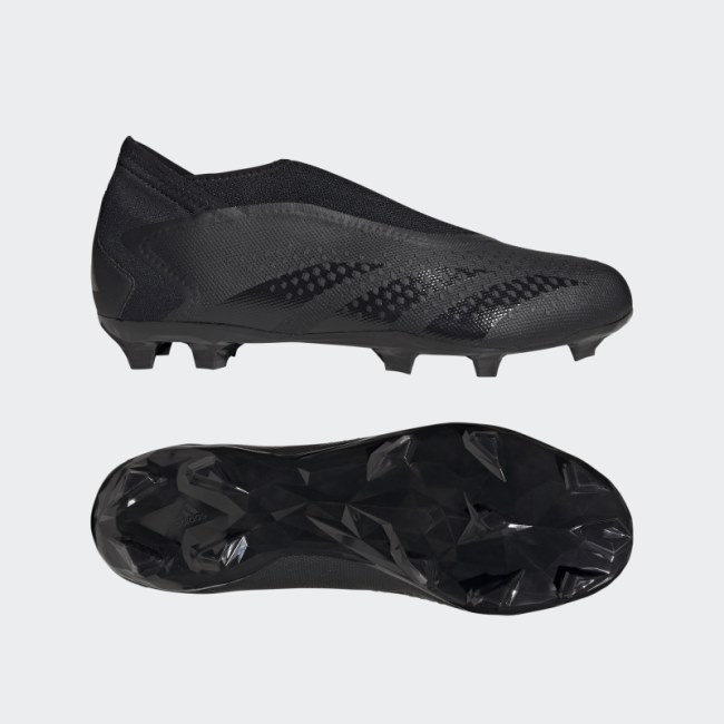 Adidas Black Predator Accuracy.3 Laceless Firm Ground Boots