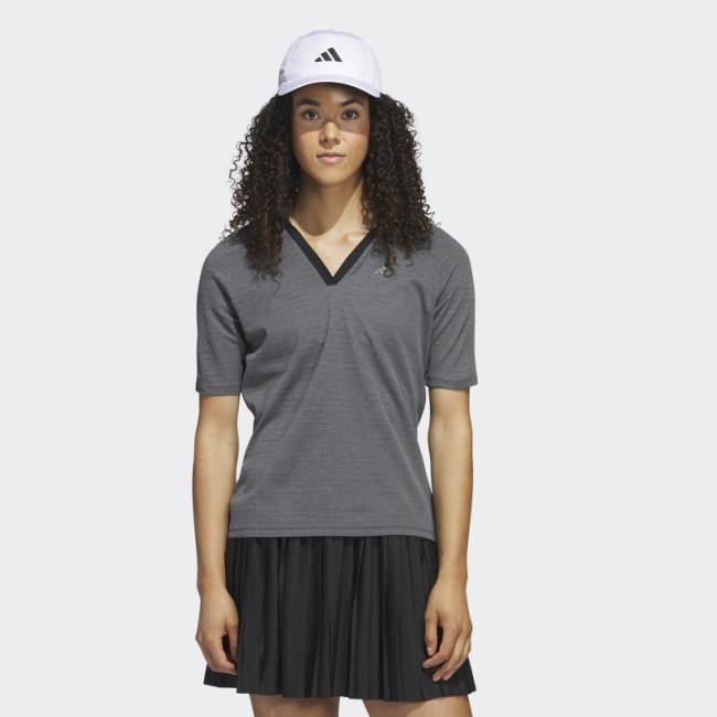 Adidas Ultimate365 Tour No-Show Half-Sleeve Golf Polo Shirt Black