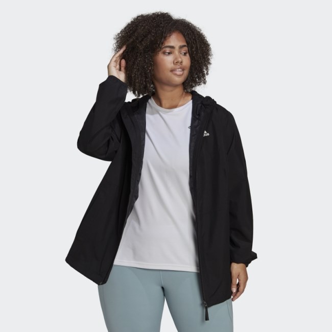 Essentials RAIN.RDY Jacket (Plus Size) Black Adidas