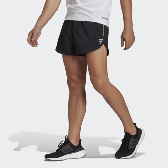 Black Adidas Own the Run Split Shorts