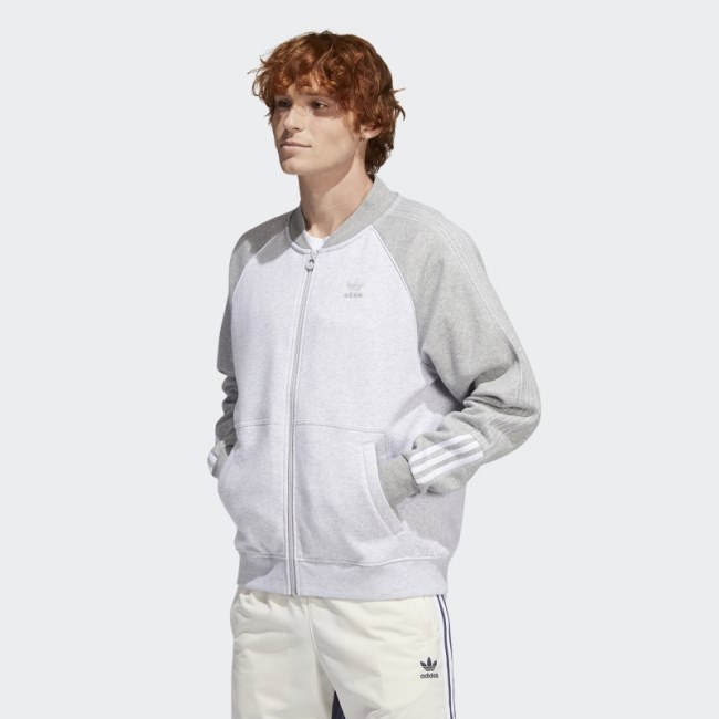 Adidas Fleece SST Track Jacket Light Grey Heather