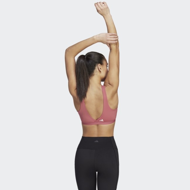 Pink Adidas Yoga Essentials Studio Light-Support Nursing Bra