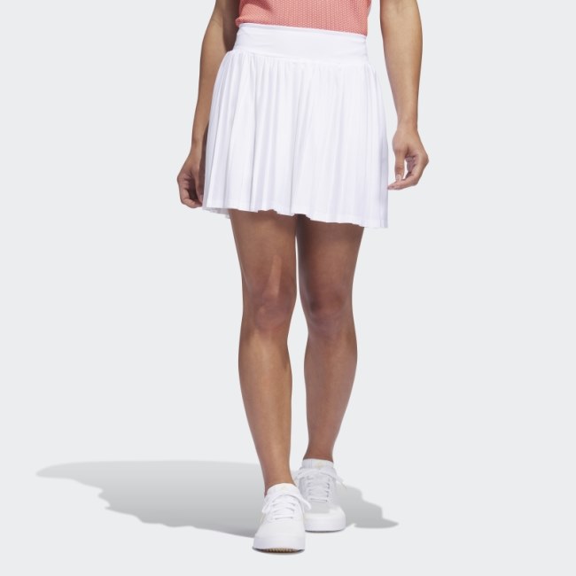 White Adidas Ultimate365 Tour Pleated 15-Inch Golf Skort