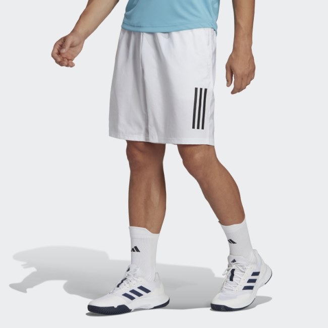 White Adidas Club 3-Stripes Tennis Shorts