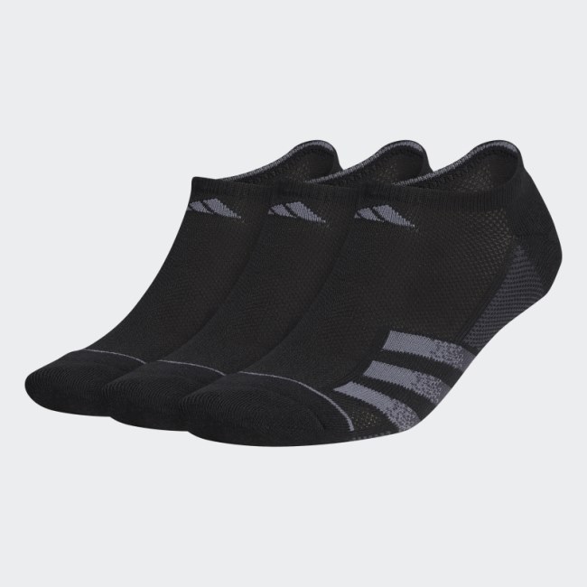 Black Adidas Superlite Stripe No-Show Socks 3 Pairs Hot