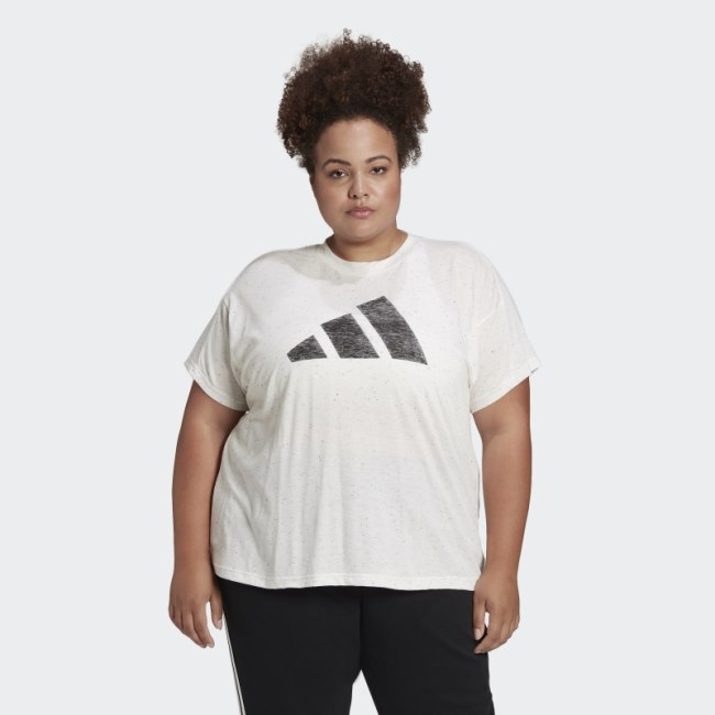 Adidas Future Icons Winners 3.0 Tee (Plus Size) White Melange