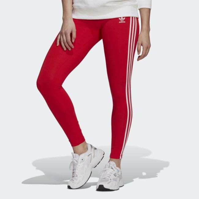Adidas Red Adicolor Classics 3-Stripes Tights