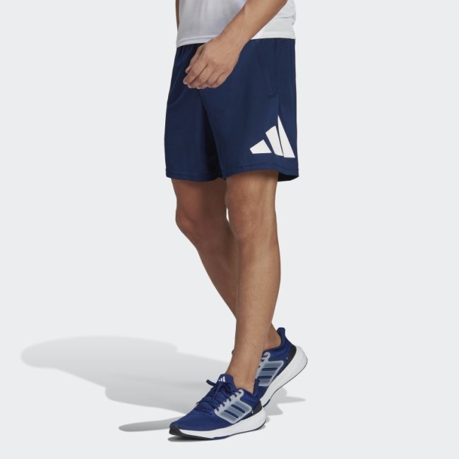 Adidas Train Essentials Logo Training Shorts Dark Blue