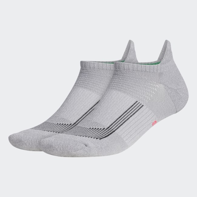 Light Grey Running Superlite Tabbed No-Show Socks 2 Pairs Adidas