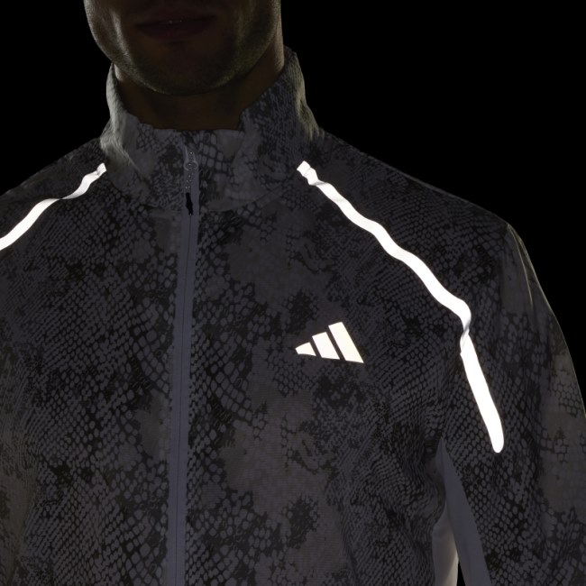 Adidas Allover Print Marathon Jacket White