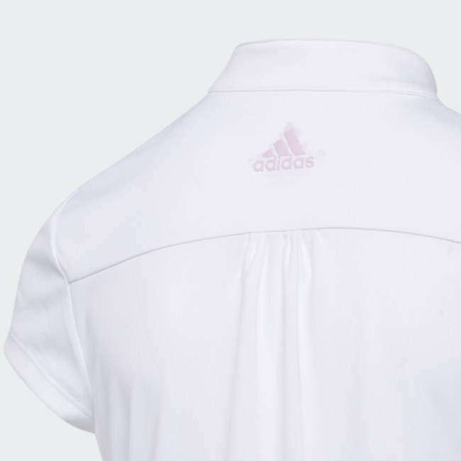 Adidas White HEAT.RDY Golf Mock Polo Shirt