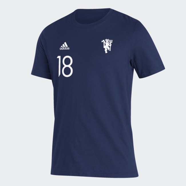 Adidas Navy Manchester United Player Tee