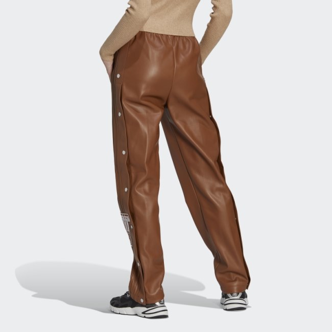 Adidas Centre Stage Faux Leather Adibreak Pants Brown