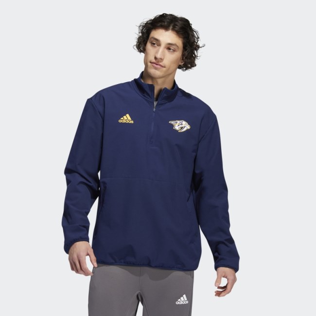 Navy Adidas Predators 22 NHL 1/4-Zip Jacket