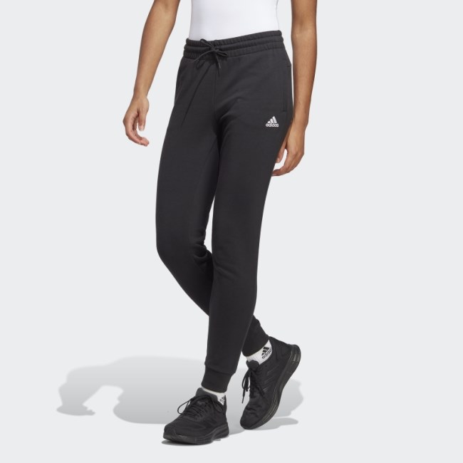 Adidas Essentials Linear French Terry Cuffed Joggers Black