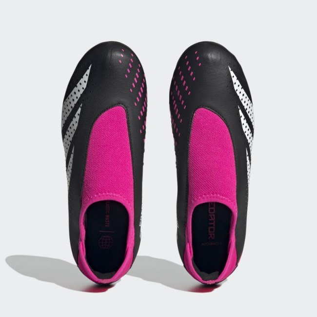 Adidas Black Predator Accuracy.3 Laceless Firm Ground Cleats