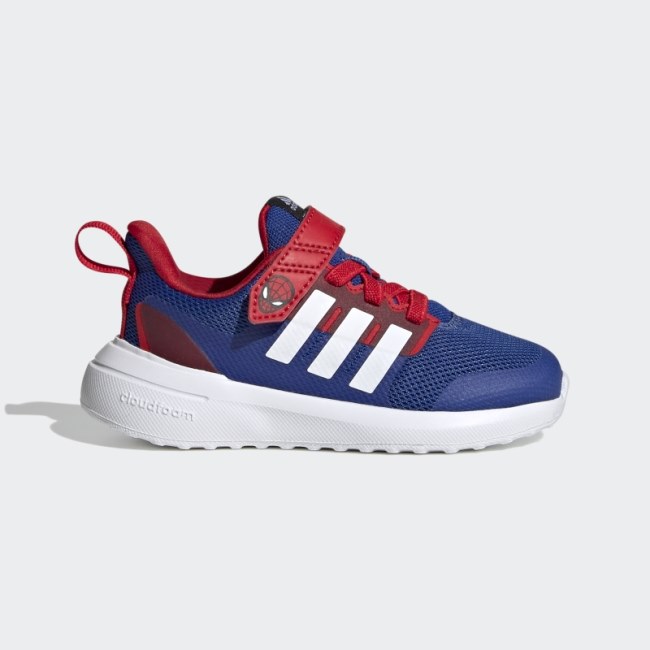 Royal Blue Adidas x Marvel FortaRun 2.0 Spider-Man Cloudfoam Elastic Lace Top Strap Shoes Hot
