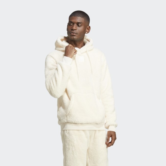 Essentials+ Fluffy Fleece Hoodie White Adidas
