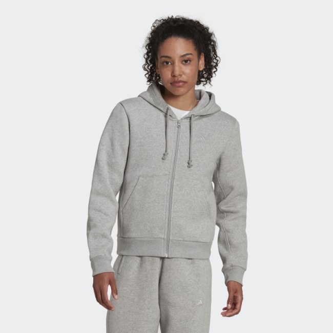 Adidas ALL SZN Fleece Full-Zip Hoodie Medium Grey