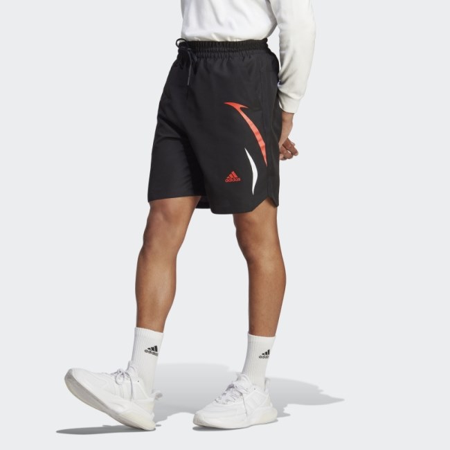 Black Colourblock Woven Shorts Adidas