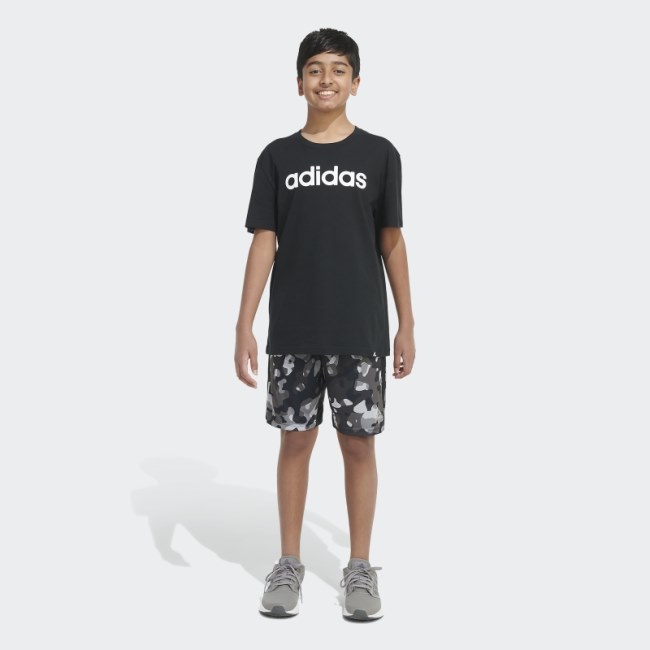 Adidas Core Camo Allover Print Shorts (Extended Size) Black